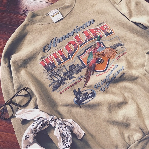 Vintage Other - 2PP VINTAGE // Green American Wildlife crewneck